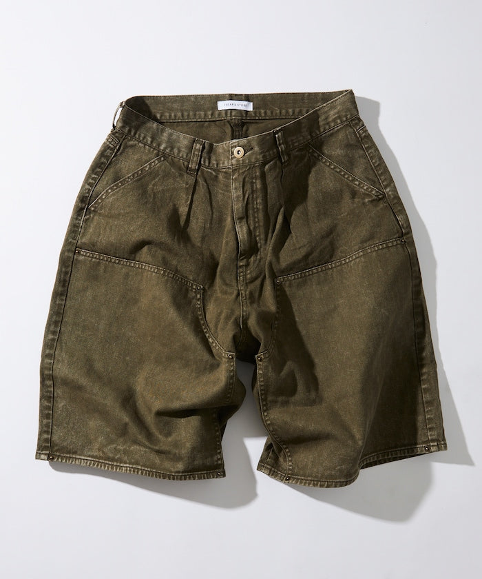 FREAK'S STORE Wide silhouette baggy double knee denim shorts 寬版牛仔短褲