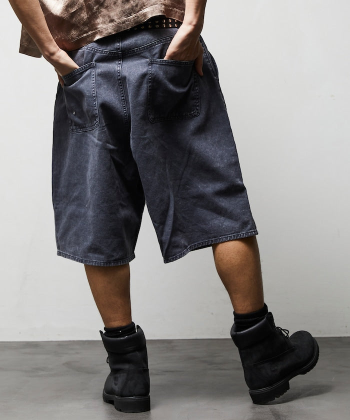 FREAK'S STORE Wide silhouette baggy double knee denim shorts 寬版牛仔短褲