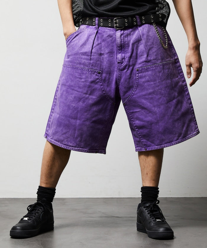 FREAK'S STORE Wide silhouette baggy double knee denim shorts 寬版牛仔短褲