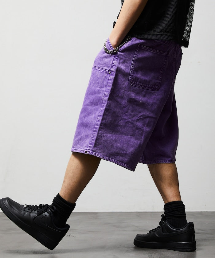 FREAK'S STORE Wide silhouette baggy double knee denim shorts 寬版牛仔短褲