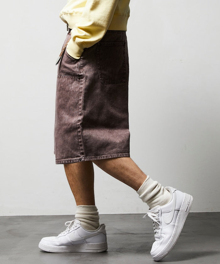 FREAK'S STORE Wide silhouette baggy double knee denim shorts 寬版牛仔短褲