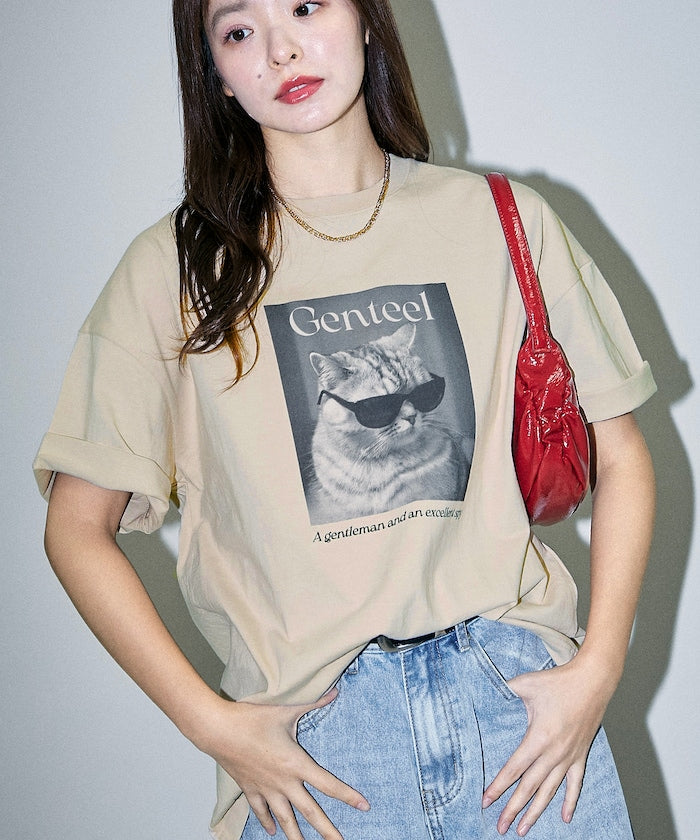 PUBLUX 限定 Genteel 貓咪印花 T 恤