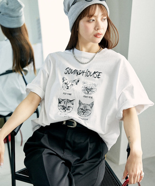 PUBLUX 限定 SOUNDHOUSE 貓咪印花 T 恤