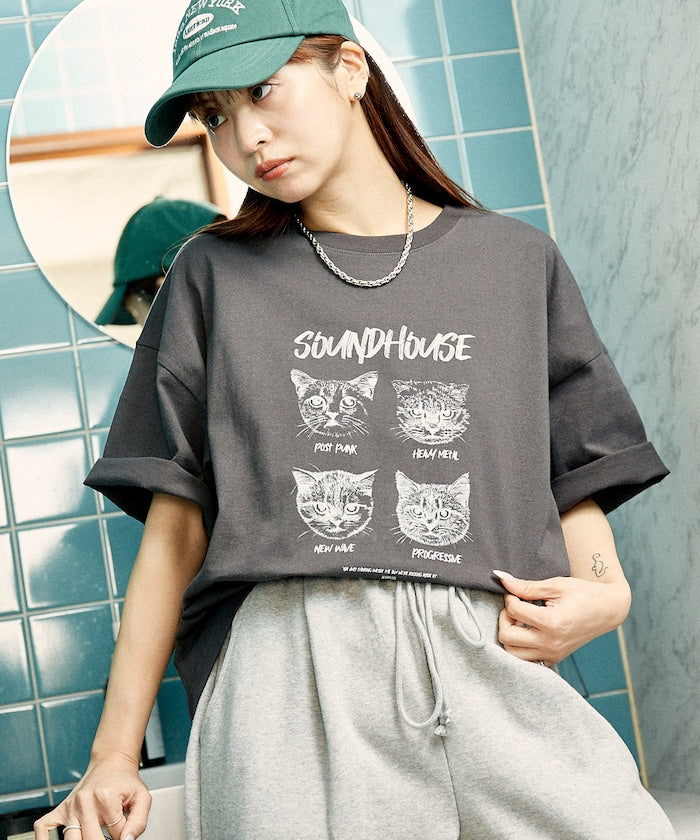 PUBLUX 限定 SOUNDHOUSE 貓咪印花 T 恤