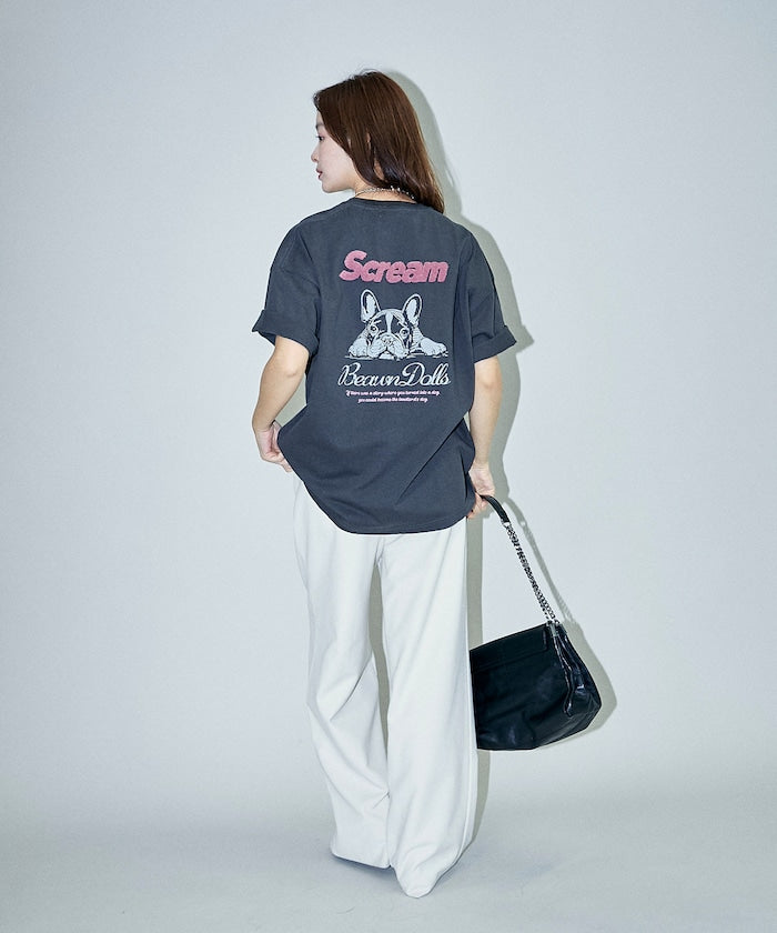 PUBLUX French Bulldog Animal Print T-shirts 刺繡短袖T恤