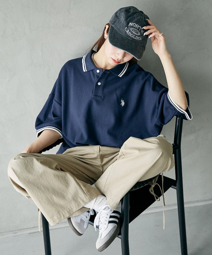 U.S. POLO ASSN. Special order pique line polo shirt 限定條紋Polo衫