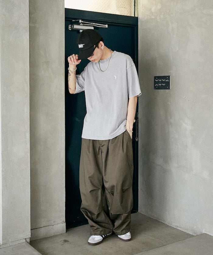 U.S. POLO ASSN. Special order one-point embroidered logo pigment T-shirt 簡約刺繡短袖T恤