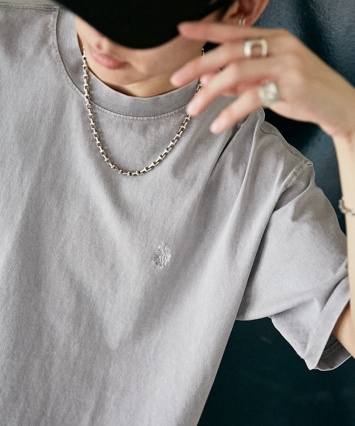 U.S. POLO ASSN. Special order one-point embroidered logo pigment T-shirt 簡約刺繡短袖T恤