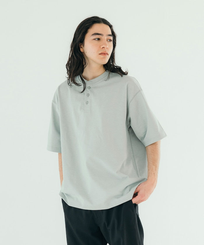 FREAK'S STORE AIRDRY 7.7 oz. big silhouette Henley neck T-shirt 亨利领 T恤