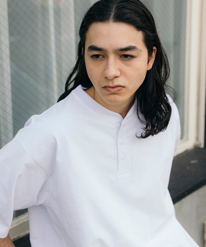FREAK'S STORE AIRDRY 7.7 oz. big silhouette Henley neck T-shirt 亨利领 T恤
