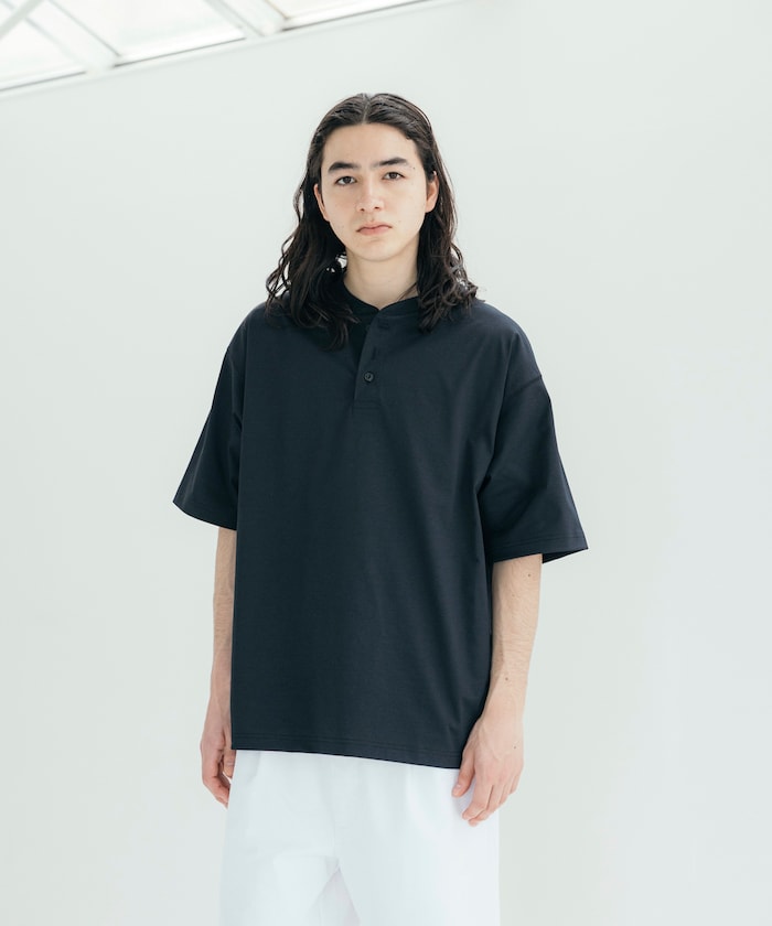 FREAK'S STORE AIRDRY 7.7 oz. big silhouette Henley neck T-shirt 亨利领 T恤