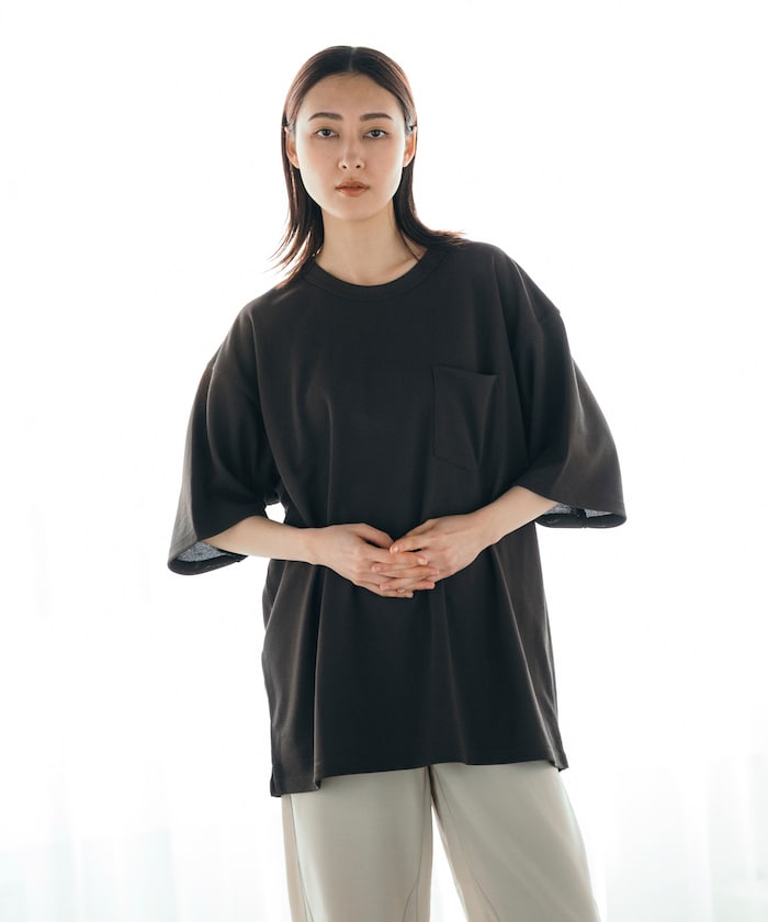 FREAK'S STORE AIRDRY pique knit crew neck pocket T-shirt 圓領口袋T恤