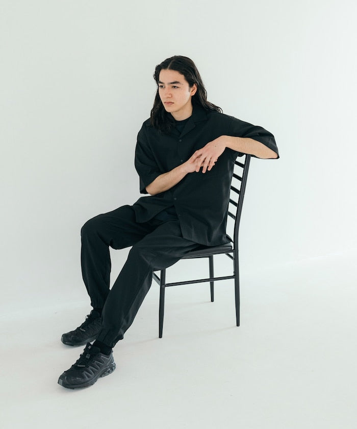 FREAK'S STORE Quick-drying material Relaxed fit Open collar shirt 寬版亞麻短袖襯衫