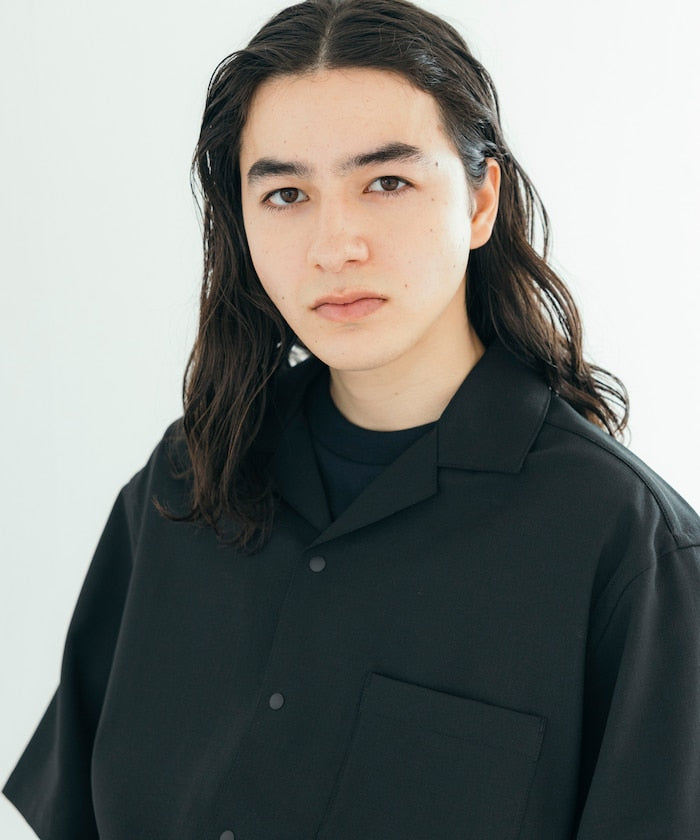 FREAK'S STORE Quick-drying material Relaxed fit Open collar shirt 寬版亞麻短袖襯衫