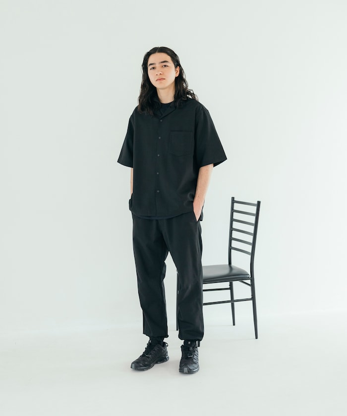 FREAK'S STORE Quick-drying material Relaxed fit Open collar shirt 寬版亞麻短袖襯衫