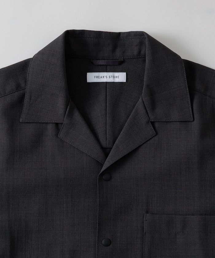FREAK'S STORE Quick-drying material Relaxed fit Open collar shirt 寬版亞麻短袖襯衫