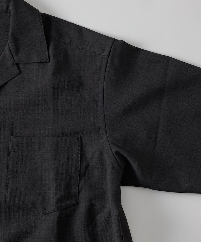 FREAK'S STORE Quick-drying material Relaxed fit Open collar shirt 寬版亞麻短袖襯衫