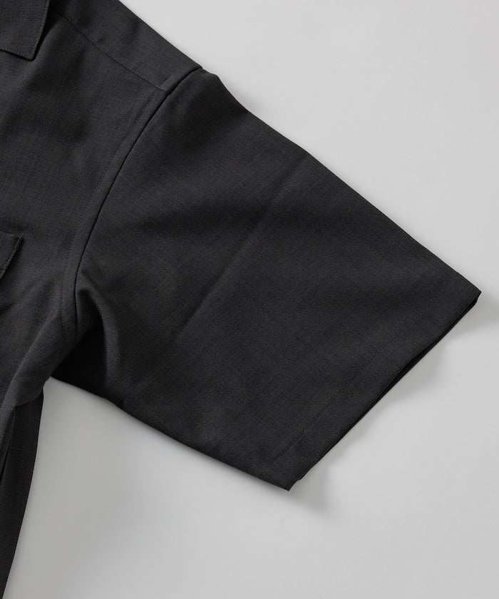 FREAK'S STORE Quick-drying material Relaxed fit Open collar shirt 寬版亞麻短袖襯衫