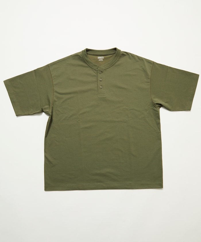 FREAK'S STORE AIRDRY 7.7 oz. big silhouette Henley neck T-shirt 亨利领 T恤