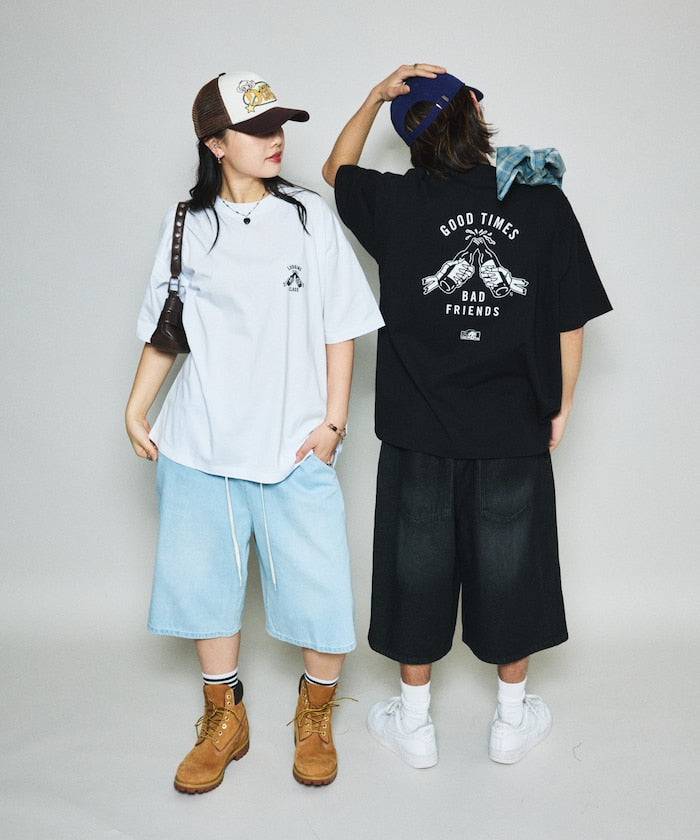 FREAK'S STORE Wide silhouette vintage denim easy shorts 復古水洗牛仔及膝短褲