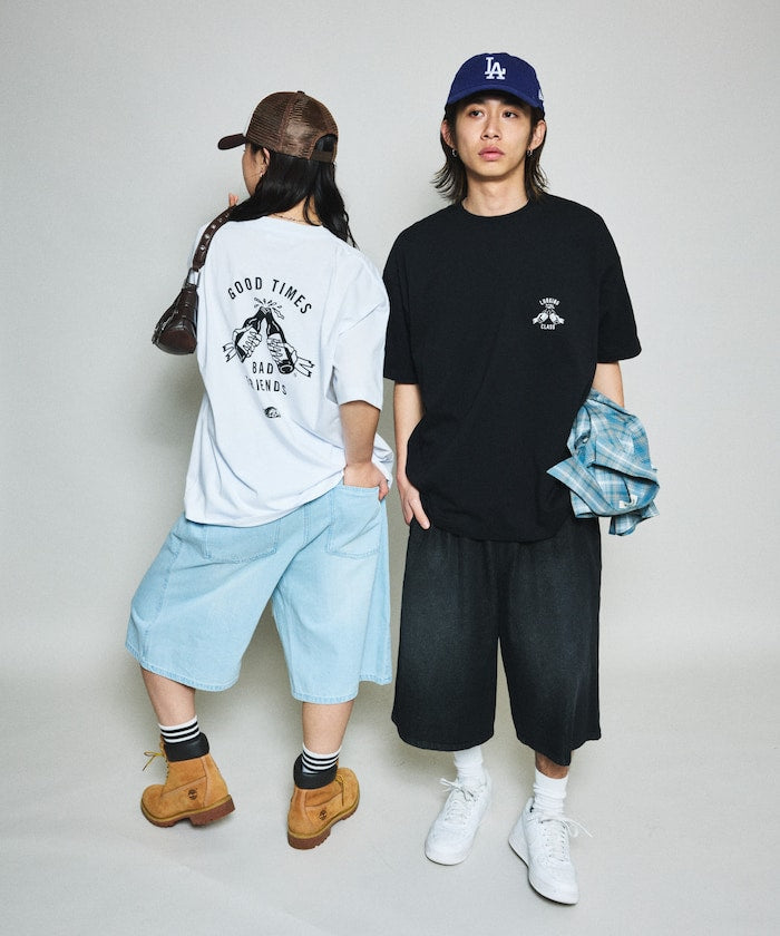 FREAK'S STORE Wide silhouette vintage denim easy shorts 復古水洗牛仔及膝短褲