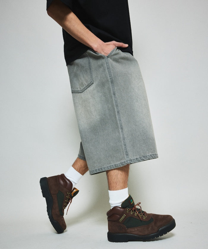 FREAK'S STORE Wide silhouette vintage denim easy shorts 復古水洗牛仔及膝短褲