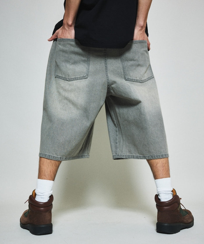 FREAK'S STORE Wide silhouette vintage denim easy shorts 復古水洗牛仔及膝短褲