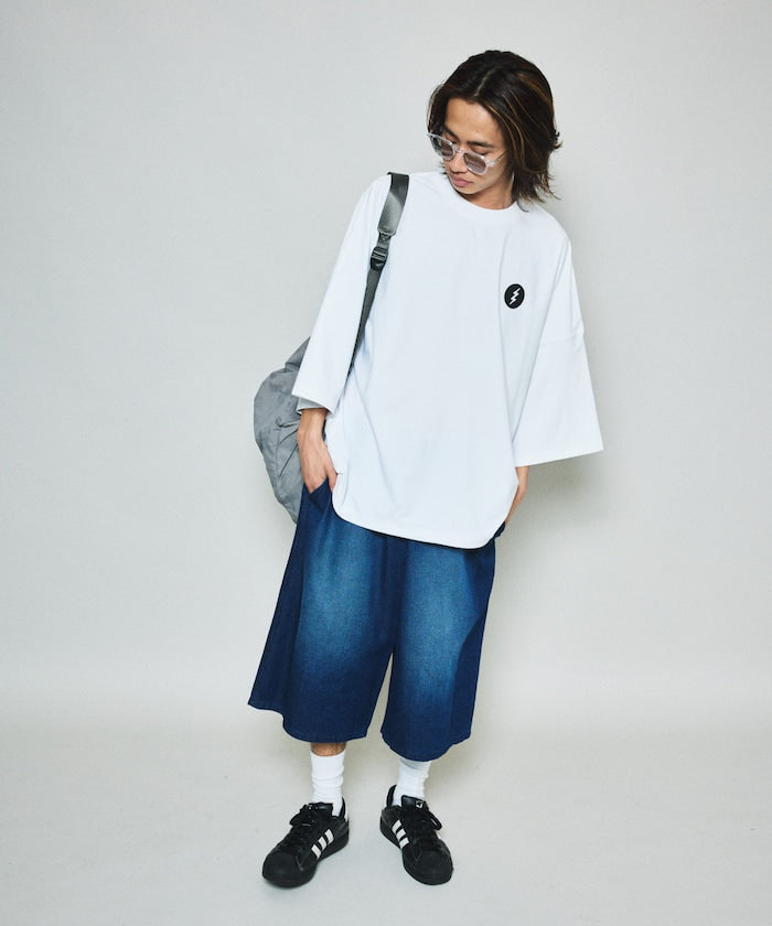 FREAK'S STORE Wide silhouette vintage denim easy shorts 復古水洗牛仔及膝短褲