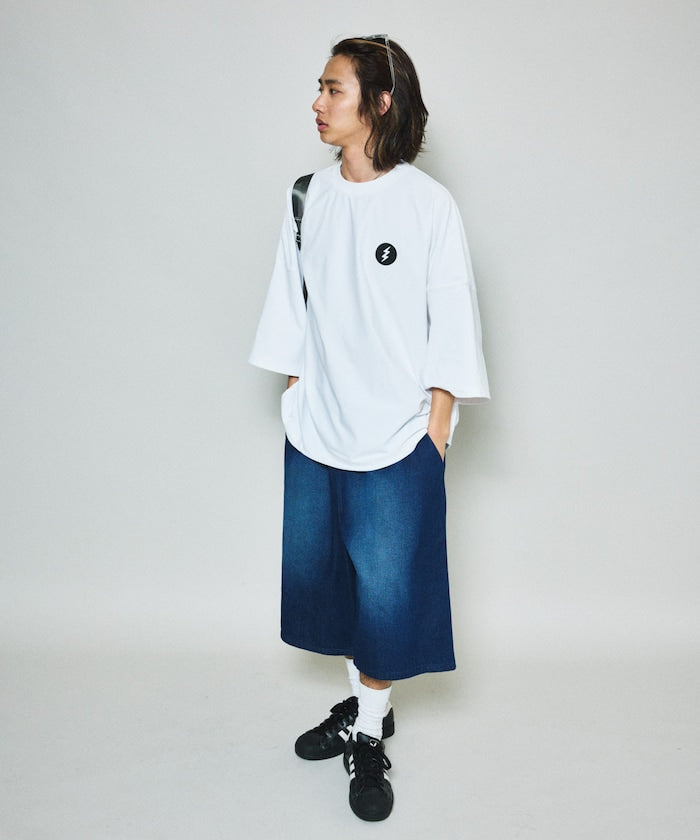 FREAK'S STORE Wide silhouette vintage denim easy shorts 復古水洗牛仔及膝短褲