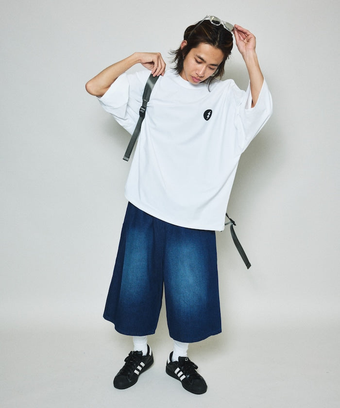 FREAK'S STORE Wide silhouette vintage denim easy shorts 復古水洗牛仔及膝短褲