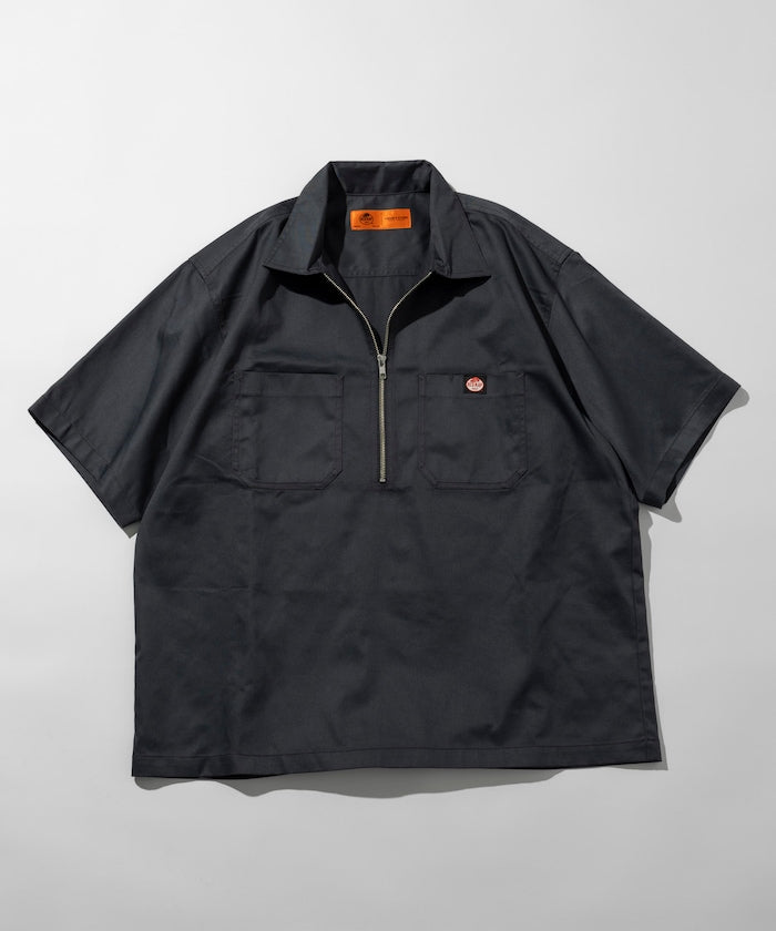 RED KAP relaxed fit half zip one point logo Short 半拉鍊工裝短袖襯衫