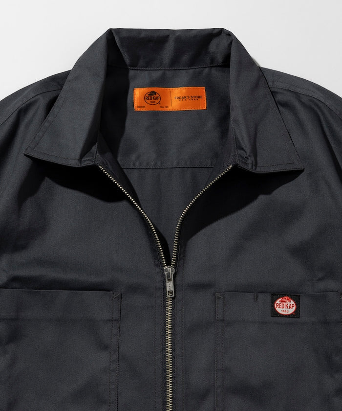 RED KAP relaxed fit half zip one point logo Short 半拉鍊工裝短袖襯衫