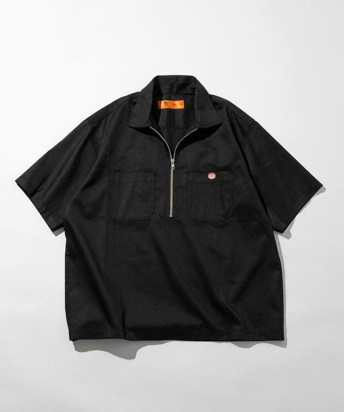 RED KAP relaxed fit half zip one point logo Short 半拉鍊工裝短袖襯衫