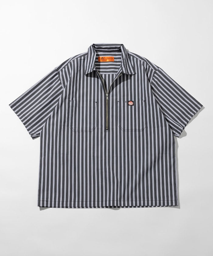 RED KAP relaxed fit half zip one point logo Short 半拉鍊口袋短袖襯衫