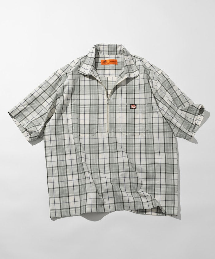 RED KAP relaxed fit half zip one point logo Short 半拉鍊口袋短袖襯衫