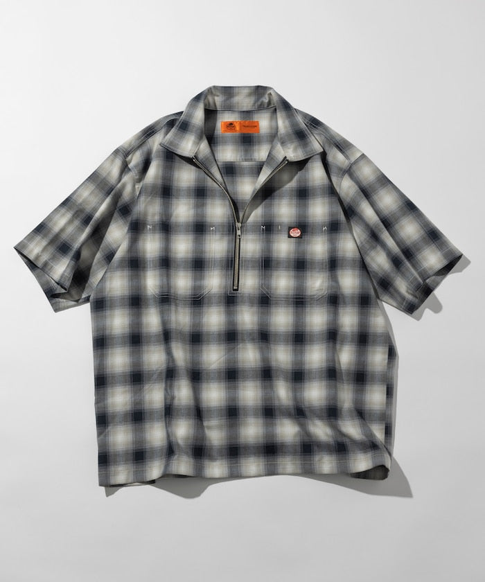 RED KAP relaxed fit half zip one point logo Short 半拉鍊口袋短袖襯衫