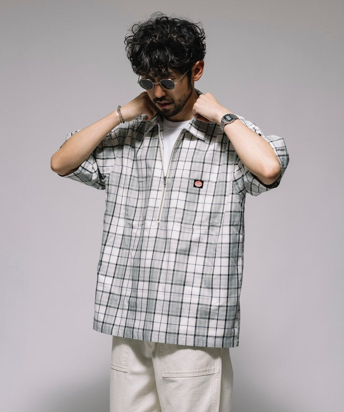 RED KAP relaxed fit half zip one point logo Short 半拉鍊口袋短袖襯衫