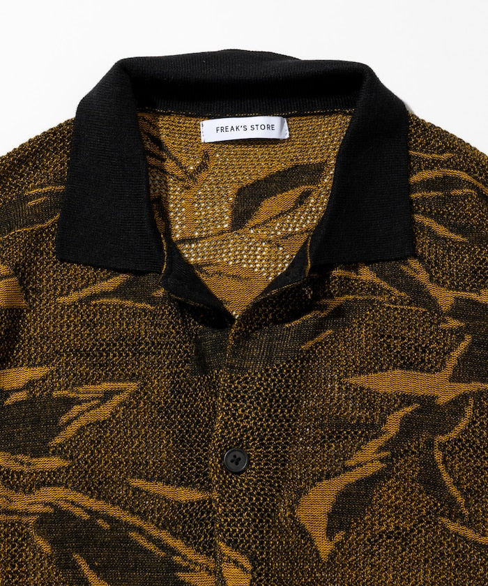 FREAK'S STORE All-over print Knit knit shirt 印花針織短袖襯衫