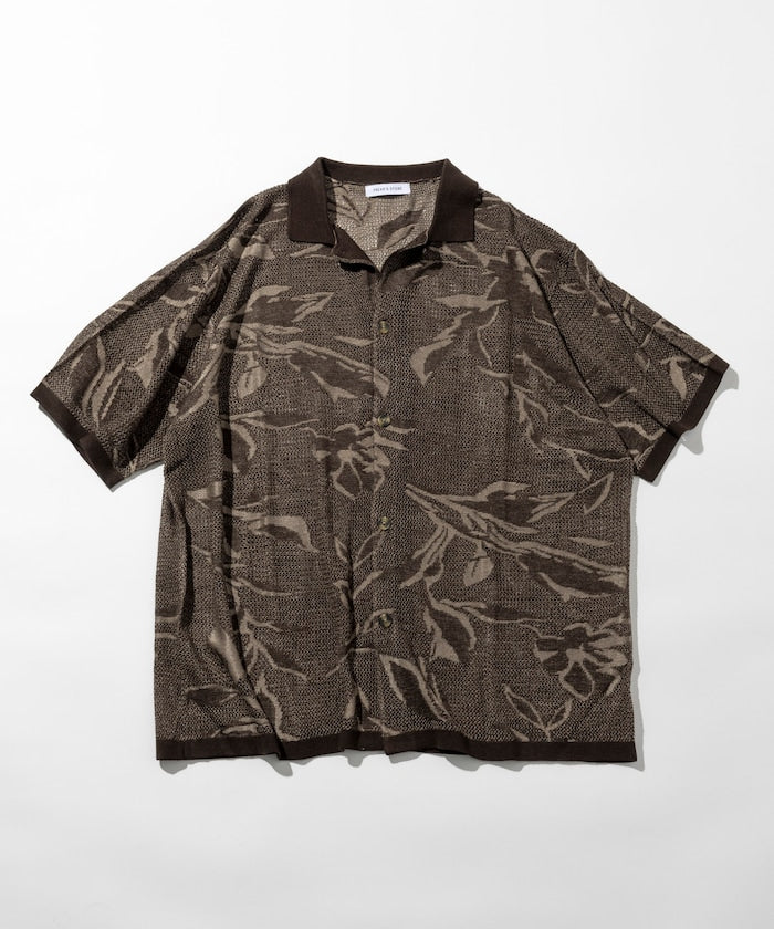 FREAK'S STORE All-over print Knit knit shirt 印花針織短袖襯衫