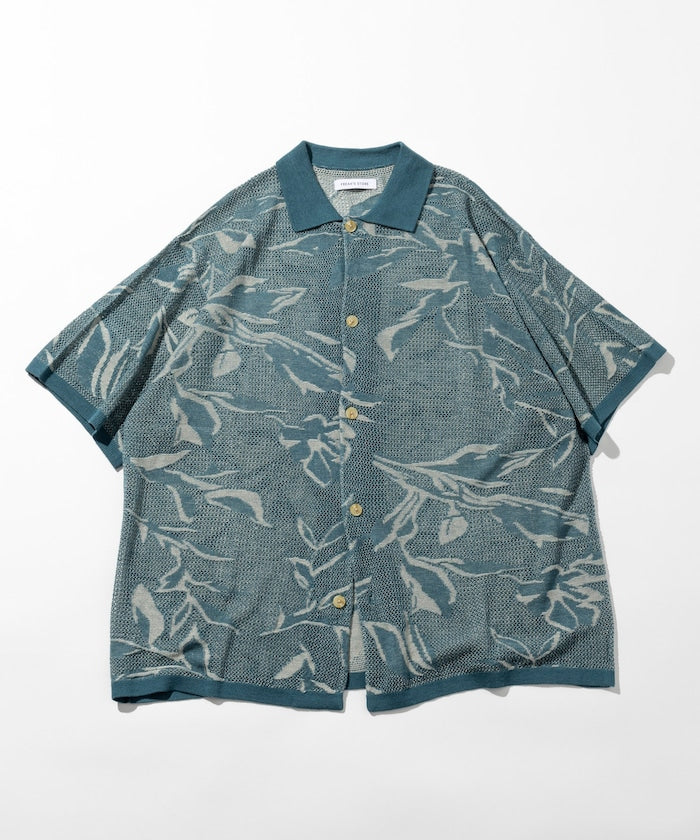 FREAK'S STORE All-over print Knit knit shirt 印花針織短袖襯衫