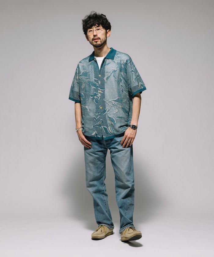 FREAK'S STORE All-over print Knit knit shirt 印花針織短袖襯衫