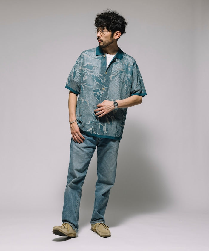 FREAK'S STORE All-over print Knit knit shirt 印花針織短袖襯衫