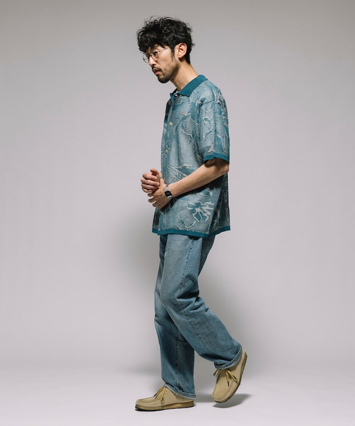FREAK'S STORE All-over print Knit knit shirt 印花針織短袖襯衫
