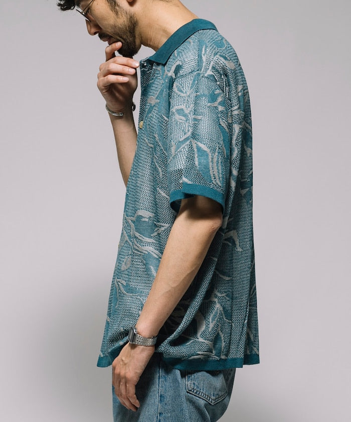 FREAK'S STORE All-over print Knit knit shirt 印花針織短袖襯衫