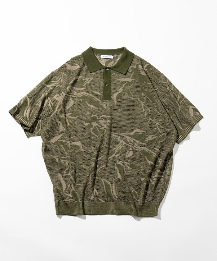 FREAK'S STORE All-over print mesh Knit polo shirt 印花針織短袖Polo衫