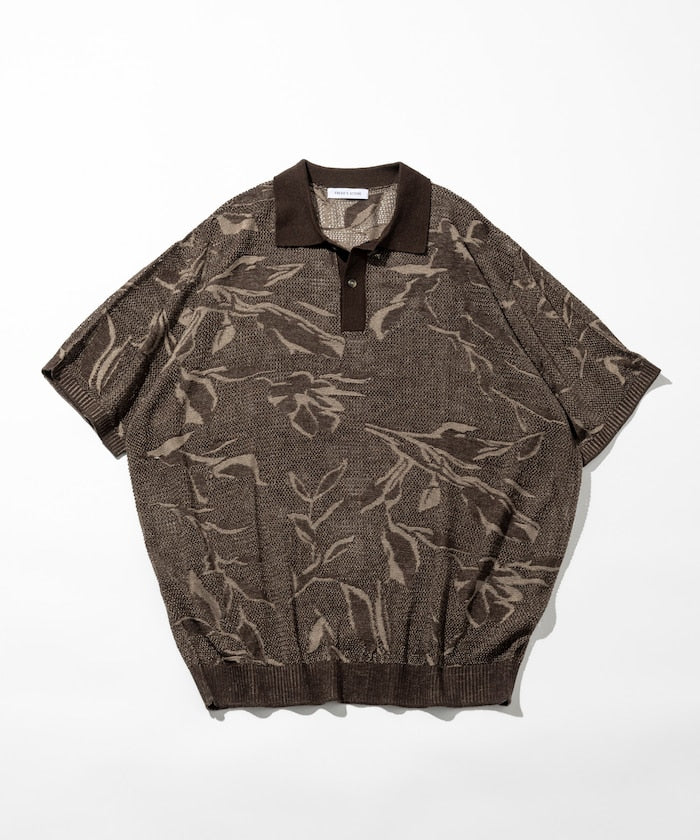 FREAK'S STORE All-over print mesh Knit polo shirt 印花針織短袖Polo衫