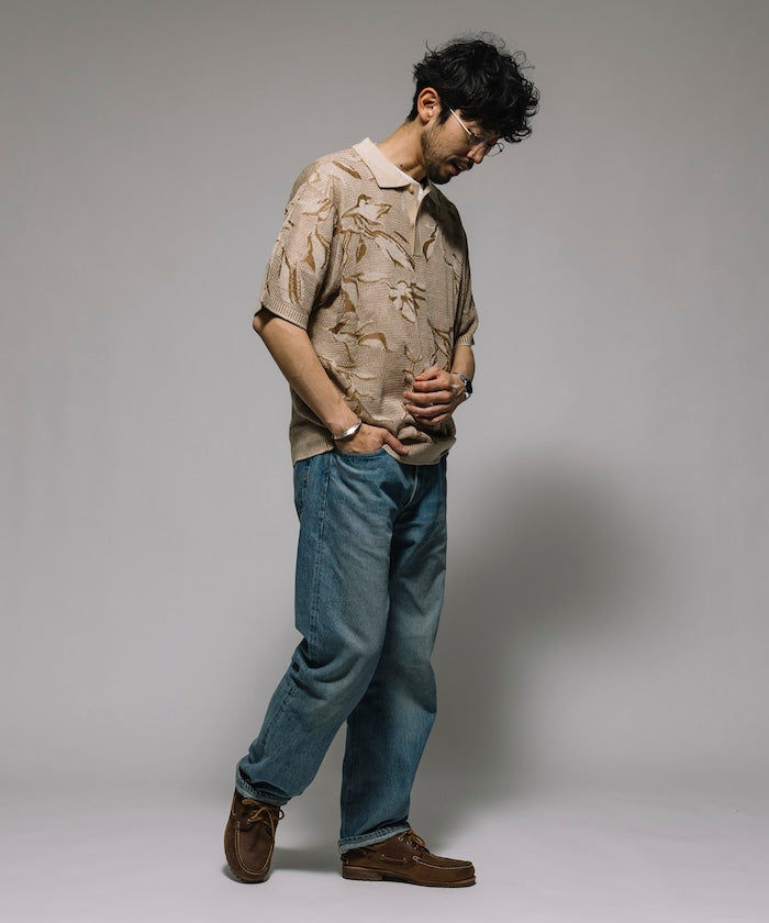 FREAK'S STORE All-over print mesh Knit polo shirt 印花針織短袖Polo衫