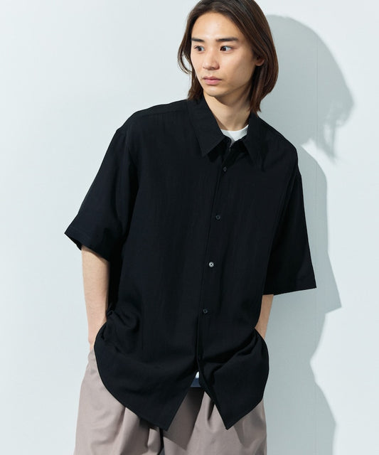 FREAK'S STORE Relaxed fit Nylon regular collar S/S shirt 尼龍短袖襯衫