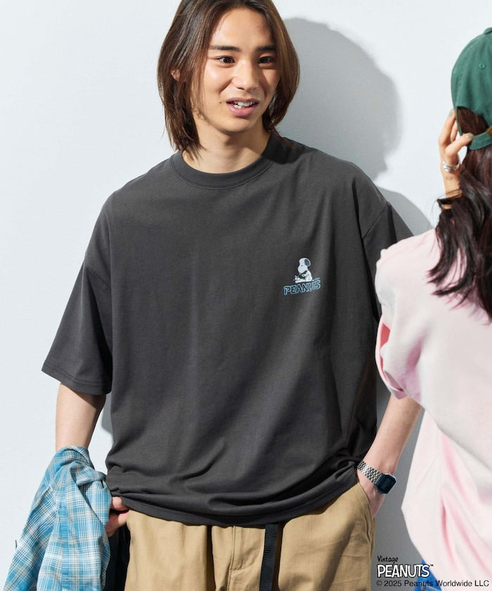 FREAK'S STORE x PEANUTS big silhouette back print crew neck T-shirt / SNOOPY 印花短袖T恤