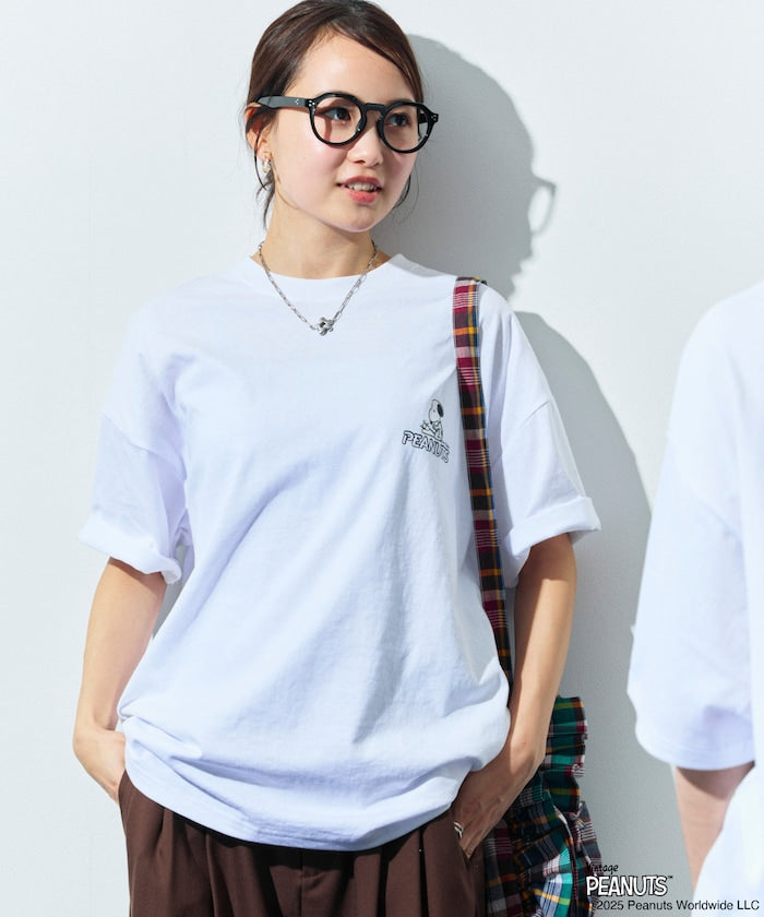 FREAK'S STORE x PEANUTS big silhouette back print crew neck T-shirt / SNOOPY 印花短袖T恤